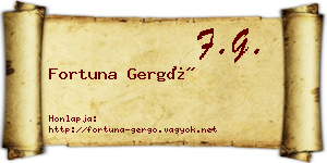 Fortuna Gergő névjegykártya